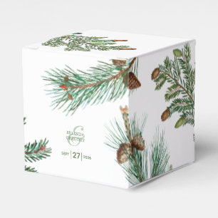 Rustic Pine Trees Forest Greenery Wedding Favour Box
