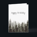 Rustic Pine Trees  Happy Birthday Card<br><div class="desc">Rustic pine trees "happy birthday" card for men. Customisable!</div>
