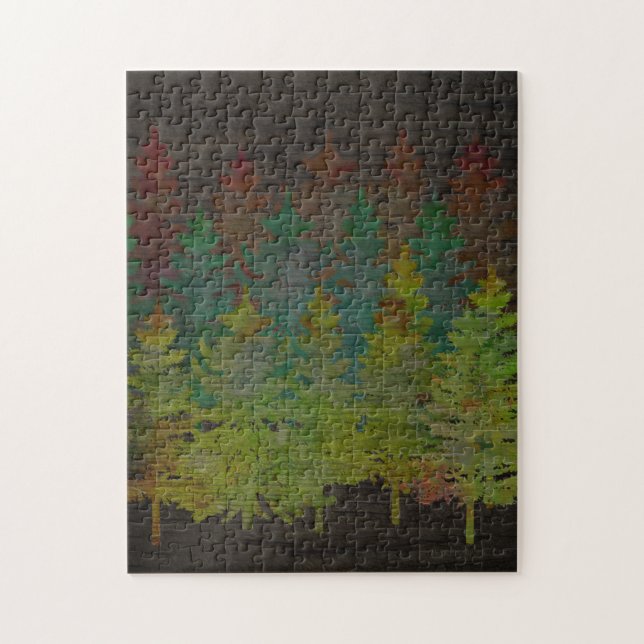 Rustic Pine Trees Jigsaw Puzzle (Vertical)