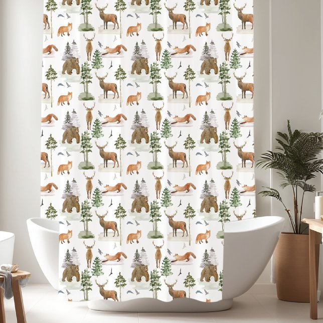 Rustic Pine Trees pattern Shower Curtain (Creator Uploaded)