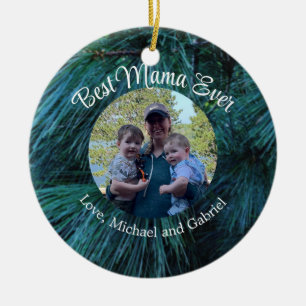 Rustic Pine trees pine forest green evergreen Ceramic Ornament