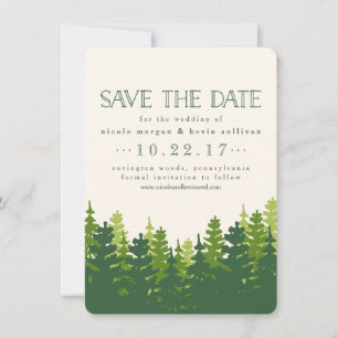 Rustic Pine Trees Save the Date