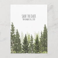 Rustic Pine Trees Simple Country Save the Date