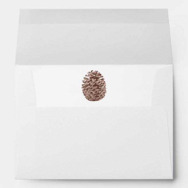 Rustic Pine Trees Simple Country Wedding Envelopes (Back (Bottom))