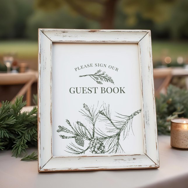 Rustic Pine Wedding Guest Book Sign (Creator Uploaded)