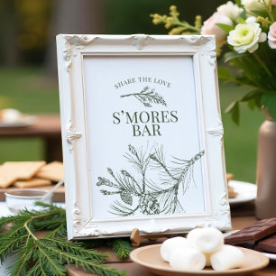Rustic Pine Wedding S'mores Bar Sign