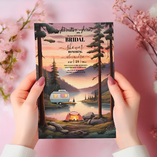 Rustic Pine Woods Camping Mountain Bridal Shower Invitation