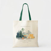 Rustic Pine Woods Camping Mountain Bridal Shower Tote Bag (Front)