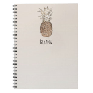 Rustic Pineapple Tropical Hawaiian Notebook
