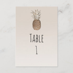 Rustic Pineapple Tropical Hawaiian Table Number