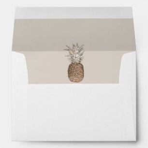 Rustic Pineapple Tropical Hawaiian Wedding Envelope