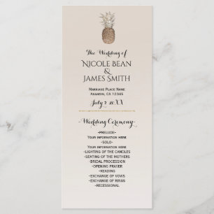 Rustic Pineapple Tropical Hawaiian Wedding Program