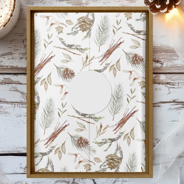 Rustic Pinecone & Evergreen Christmas Tissue Paper (Creator Uploaded)