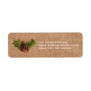 Rustic Pinecones and Branches Return Address Label