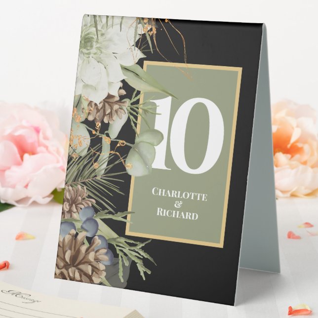 Rustic Pinecones Border Table Numbers (In SItu (Wedding))