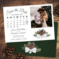 Rustic Pinecones Wedding Calendar & Photo