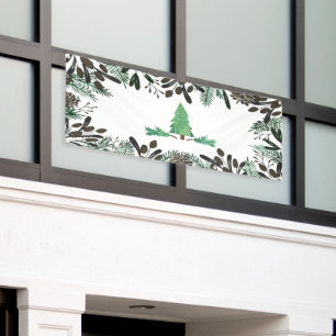Rustic Pines Pine Cones And Branches Banner