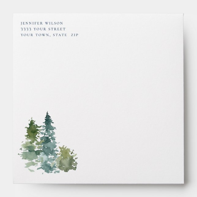 Rustic Pines Return Address Envelope (Front)