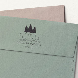 Rustic Pines Return Address Self-inking Stamp