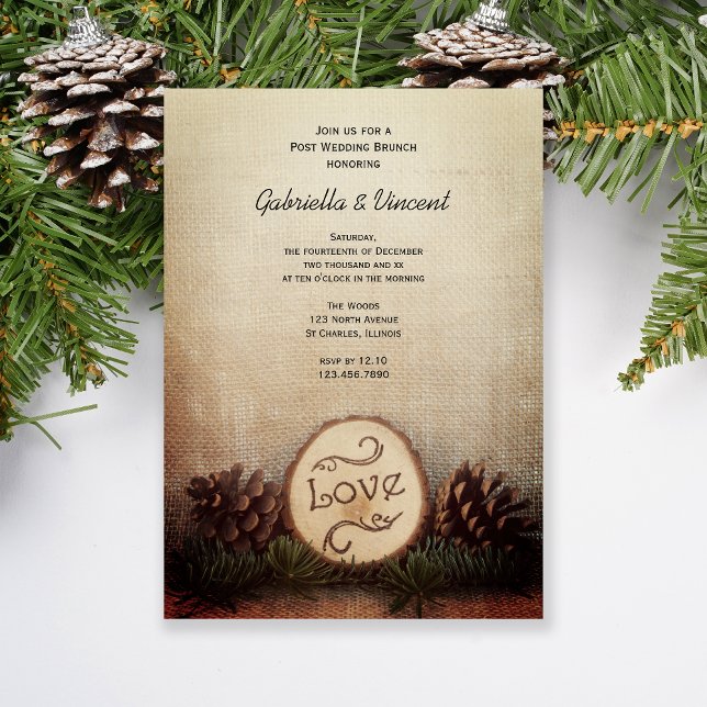 Rustic Pines Woodland Post Wedding Brunch Invitation (Creator Uploaded)