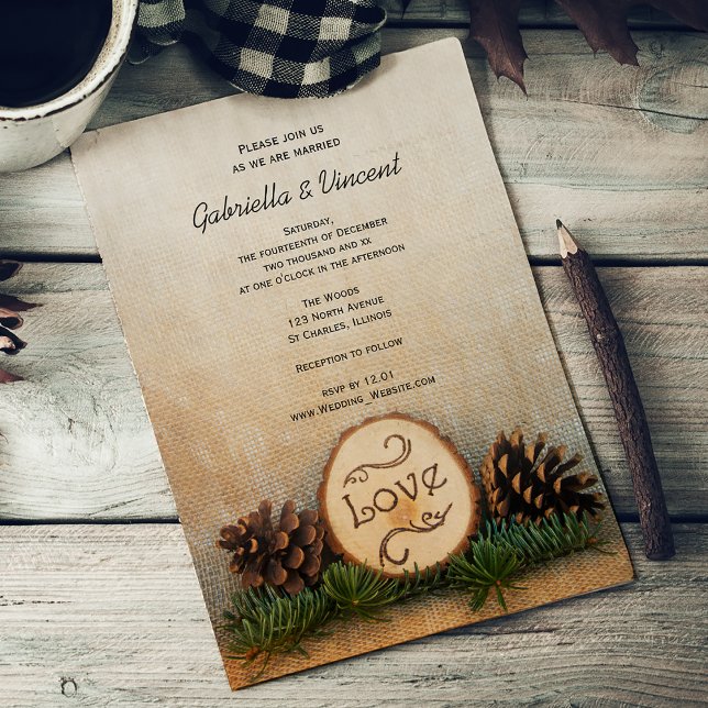 Rustic Pines Woodland Wedding Invitation (Creator Uploaded)