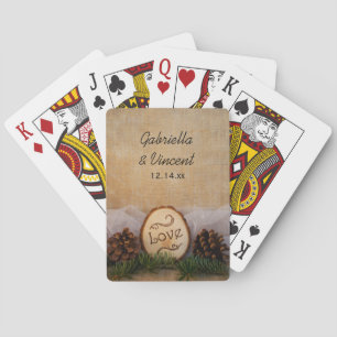 Rustic Pines Woodland Wedding Playing Cards