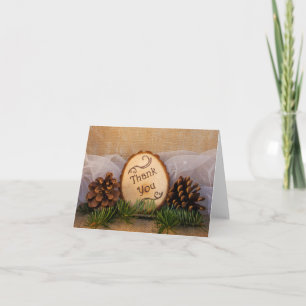 Rustic Pines Woodland Wedding Thank You Card