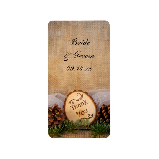 Rustic Pines Woodland Wedding Thank You Favour Address Label
