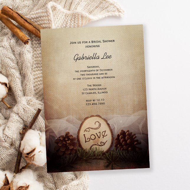 Rustic Pines Woods Bridal Shower Invitation (Creator Uploaded)