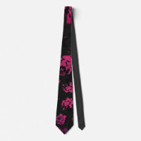Rustic Pink and Black Stem Roses Pattern