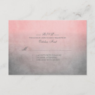Rustic Pink and Grey Bohemian Wedding RSVP Card