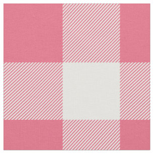 Rustic Pink and White Buffalo Plaid Fabric