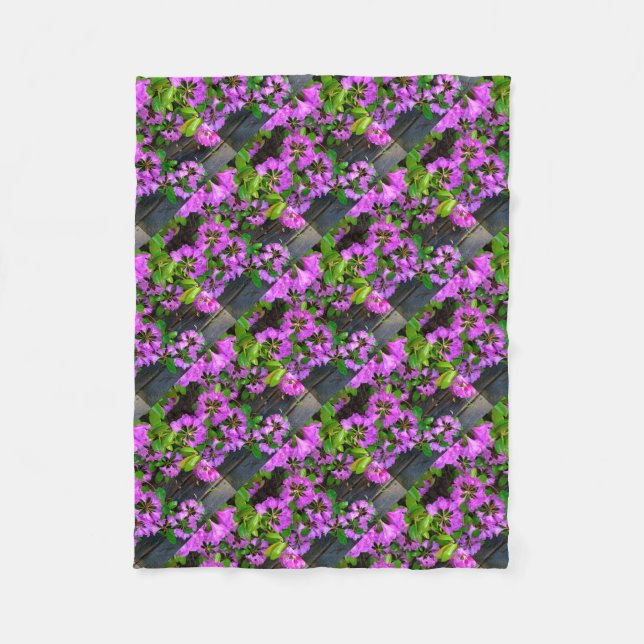 Rustic pink azalea fleece blanket (Front)