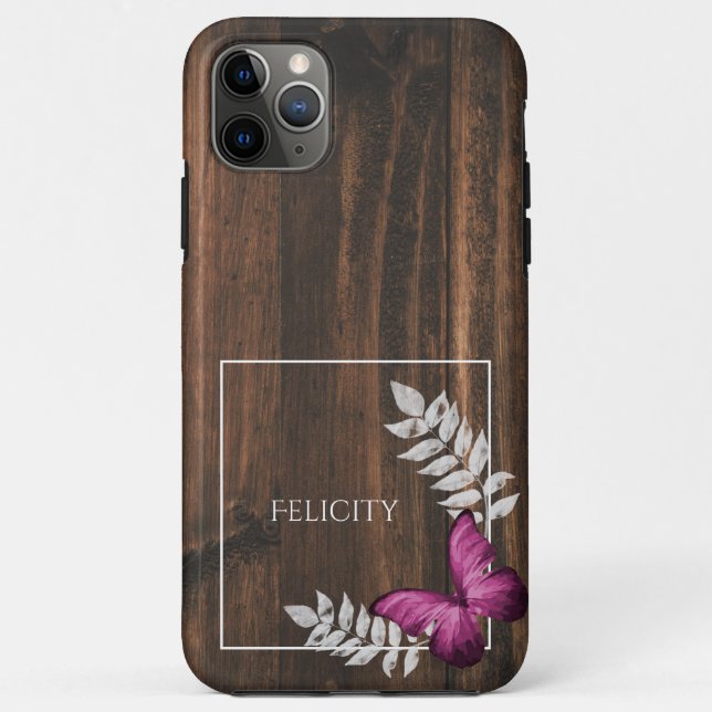Rustic Pink Butterfly Case-Mate iPhone Case (Back)