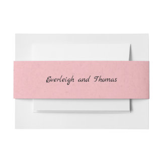Rustic Pink Faux Kraft Cardboard Belly Band Invitation Belly Band