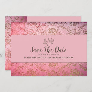 RUSTIC PINK - Flat Save The Date Card