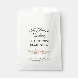Rustic Pink Floral Wedding Favour Bags