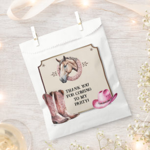 Rustic Pink Horseback Riding Birthday Party Favour Bag