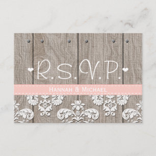 Rustic Pink Hydrangea Wedding RSVP Response Card