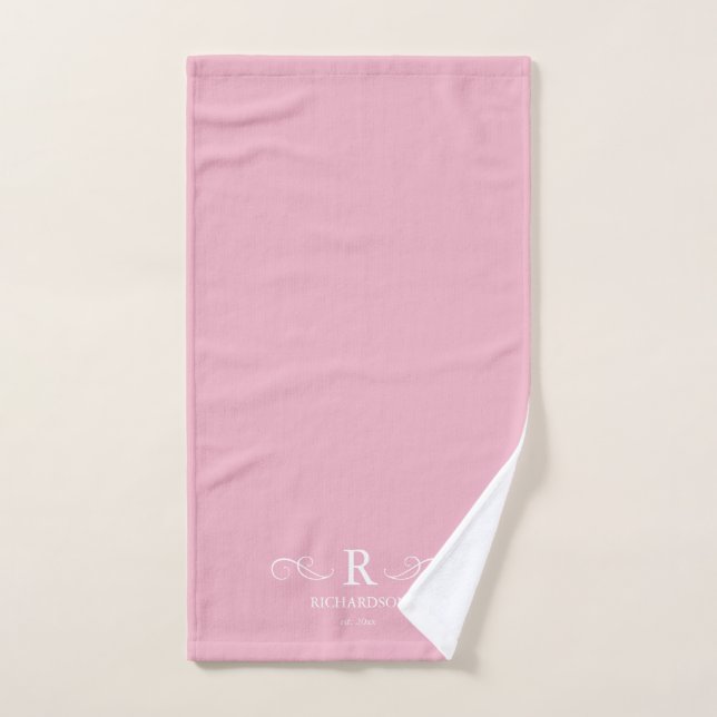 Rustic Pink Monogram Towel (Hand Towel)