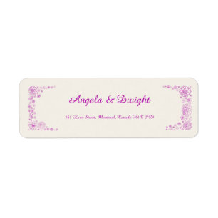 Rustic pink return adress address label
