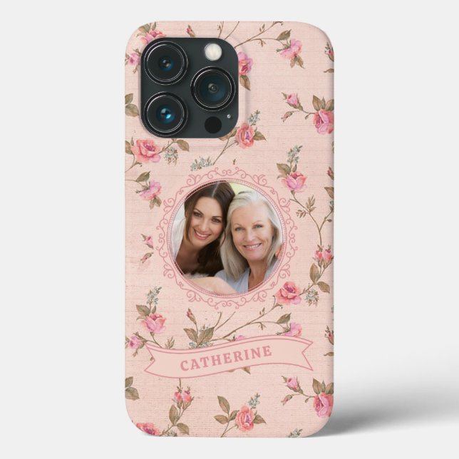 Rustic Pink Rose Custom Case-Mate iPhone Case (Back)