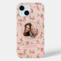 Rustic Pink Rose Custom iPhone 15 Case