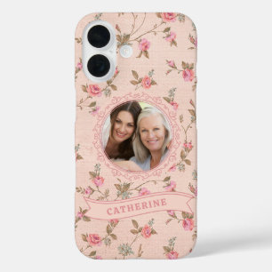 Rustic Pink Rose Custom iPhone 16 Case