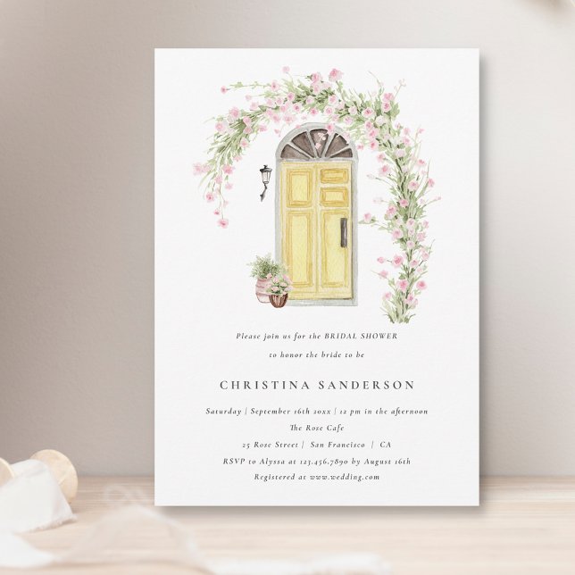 Rustic Pink Rose Flower Garden Bridal Shower Invitation (Creator Uploaded)