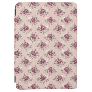Rustic pink rose gold green bohemian floral iPad air cover