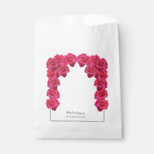Rustic Pink Roses Wedding Favour Bag