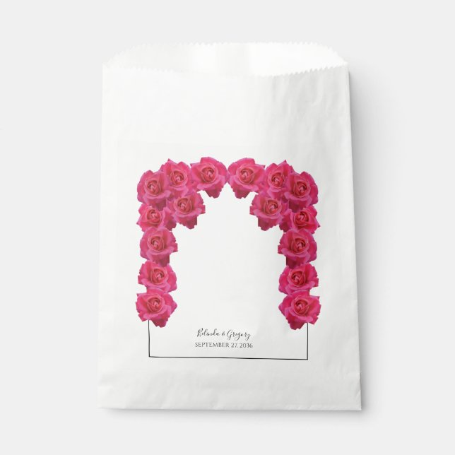 Rustic Pink Roses Wedding  Favour Bag (Front)