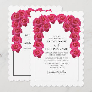 Rustic Pink Roses Wedding Invitations