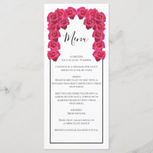 Rustic Pink Roses Wedding  Menu